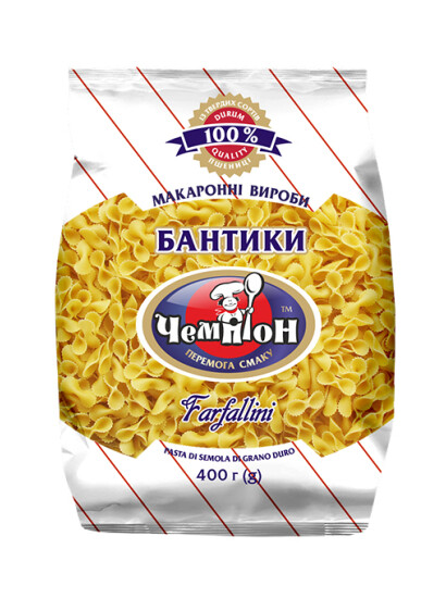 Макаронні вироби ЧЕМПІОН Бантики, 400 г